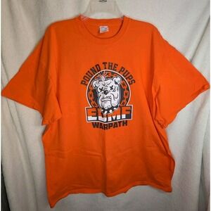 VTG Port & Company 2XL EDMF "Pound The Pups" Warpath Orange T-shirt - NOS